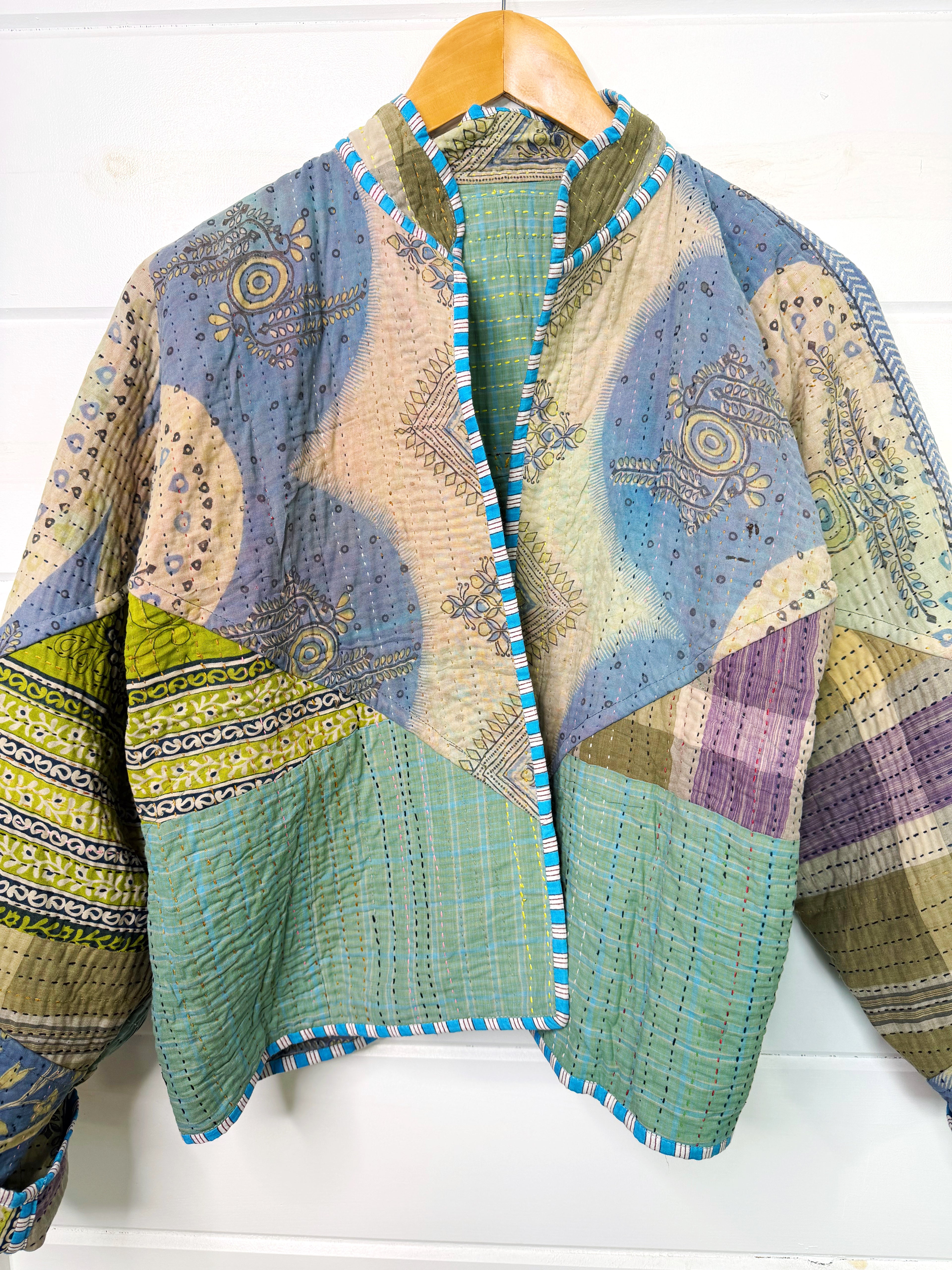 Patchwork Kantha Jacket – Quilted Reversible Blanket Coat