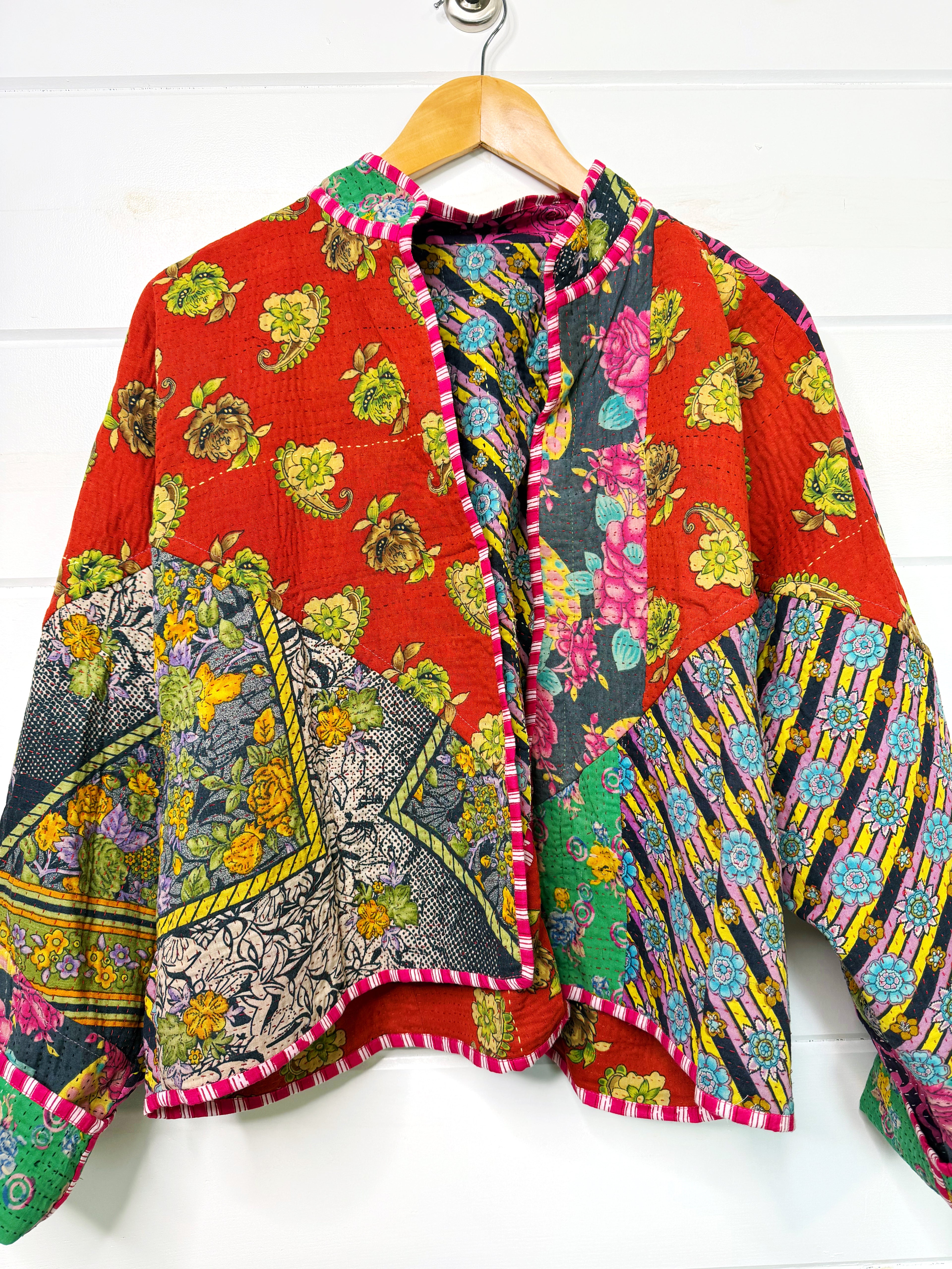Patchwork Kantha Jacket – Quilted Reversible Blanket Coat