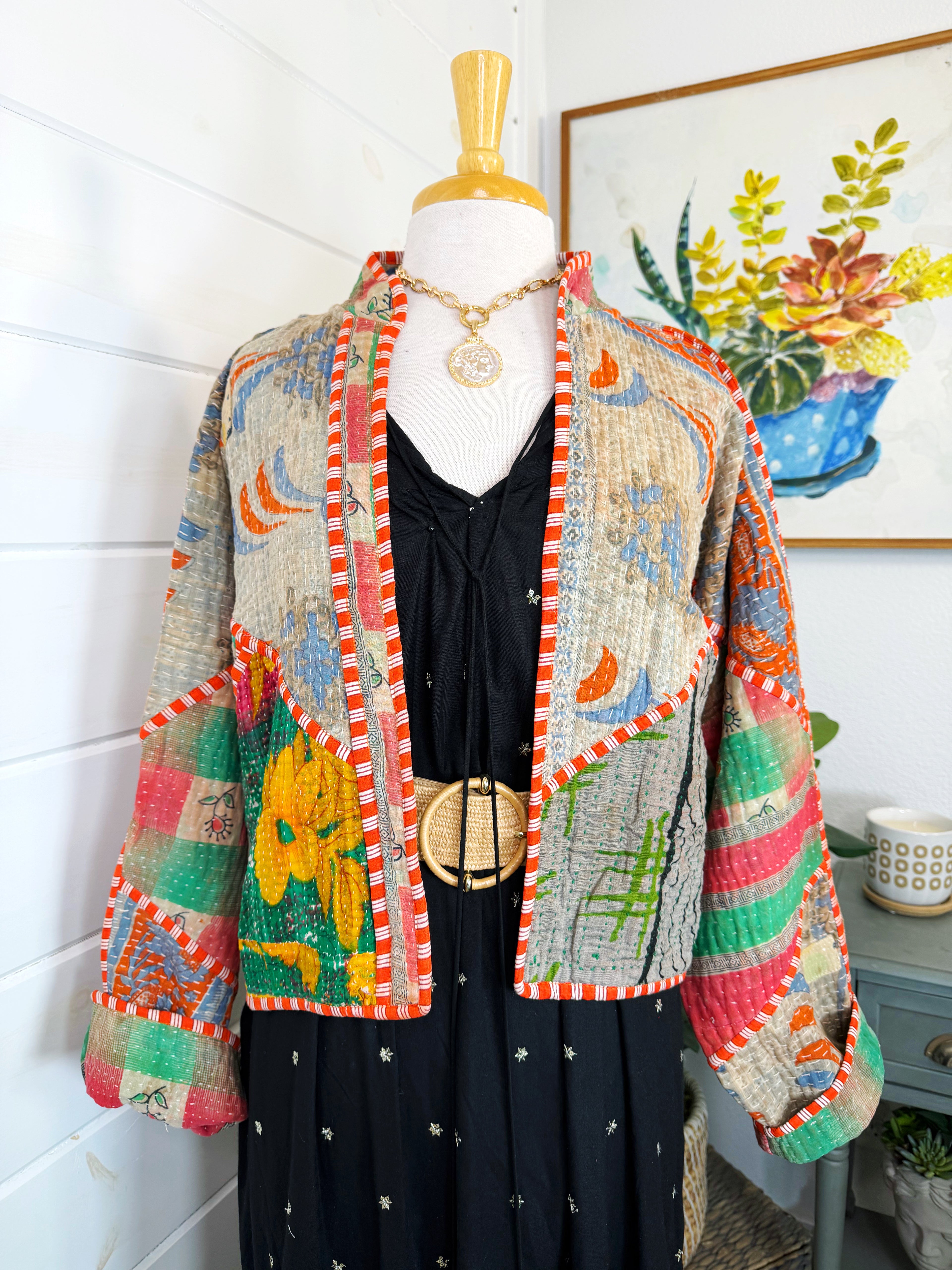 Patchwork Kantha Jacket – Quilted Reversible Blanket Coat