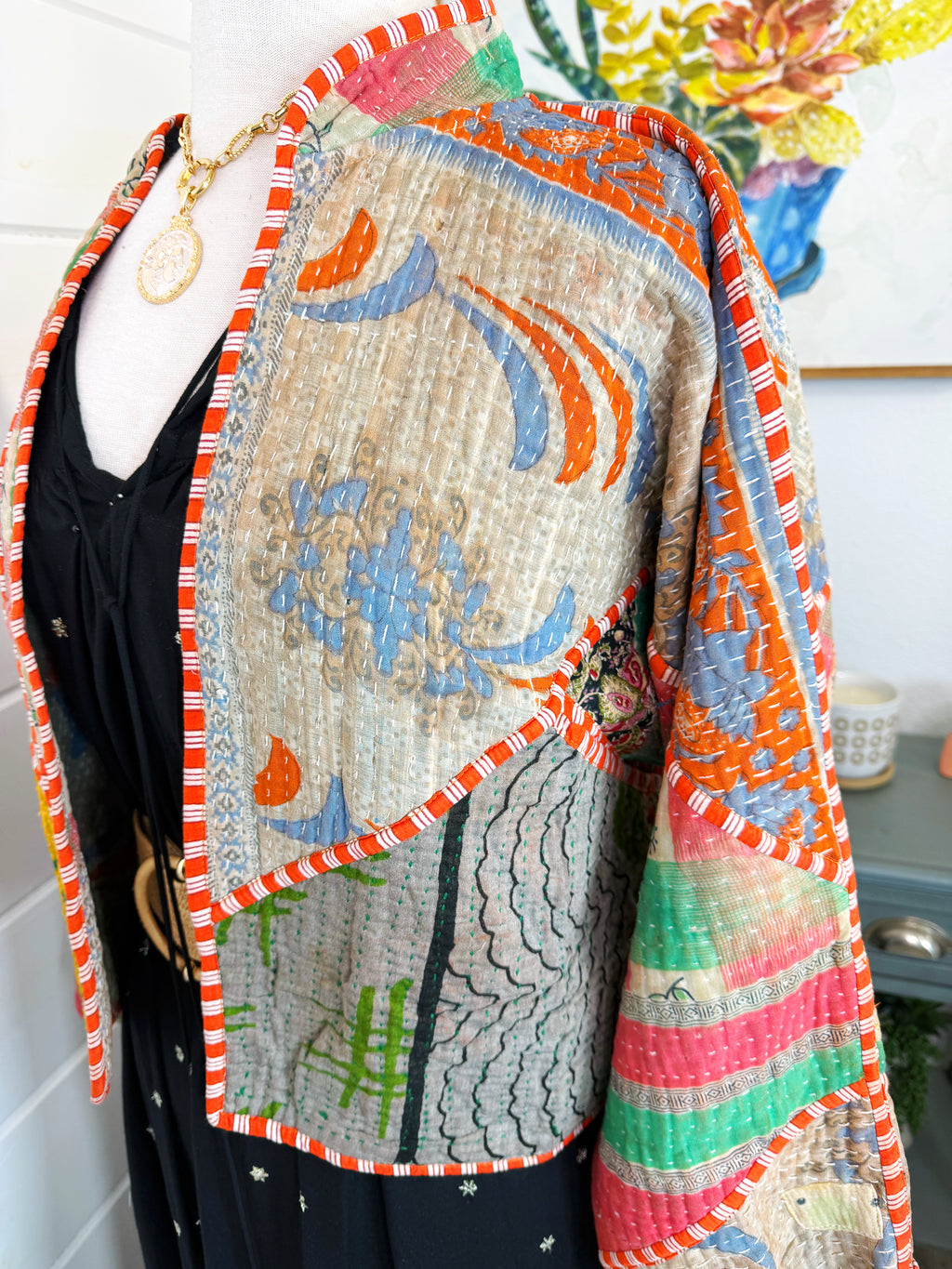 Patchwork Kantha Jacket – Quilted Reversible Blanket Coat