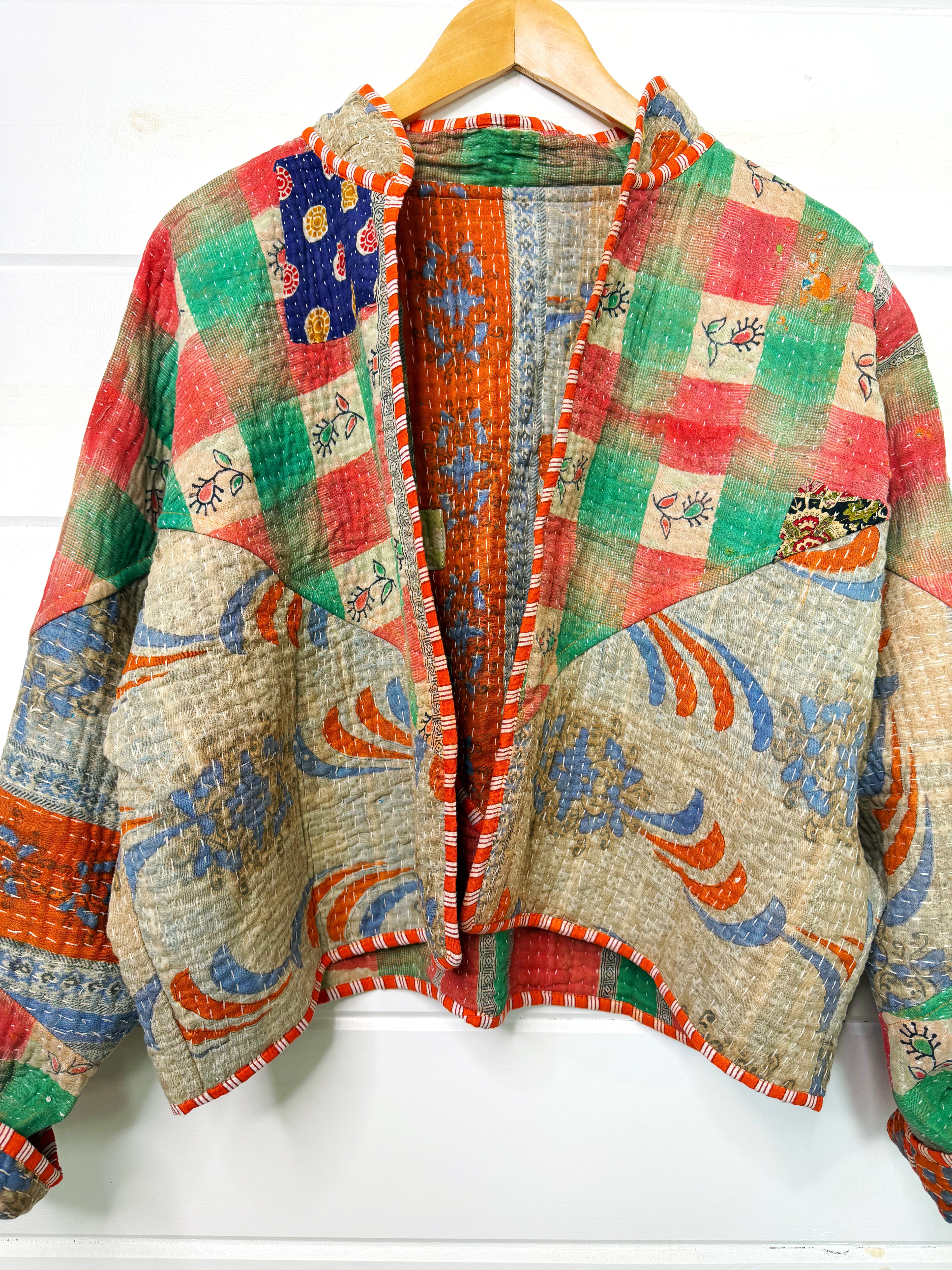 Patchwork Kantha Jacket – Quilted Reversible Blanket Coat
