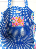 Quilted Cotton Reversible Large Tote Bag - Pink Sunshine