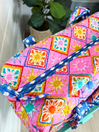 Quilted Weekender Duffle Overnight Bag - Pink Sunshine