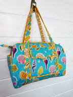 Quilted Mini Duffle Bag - Aqua Seashell