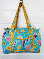 Quilted Mini Duffle Bag - Aqua Seashell