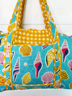 Quilted Mini Duffle Bag - Aqua Seashell