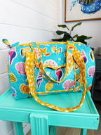 Quilted Mini Duffle Bag - Aqua Seashell