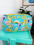 Quilted Mini Duffle Bag - Aqua Seashell
