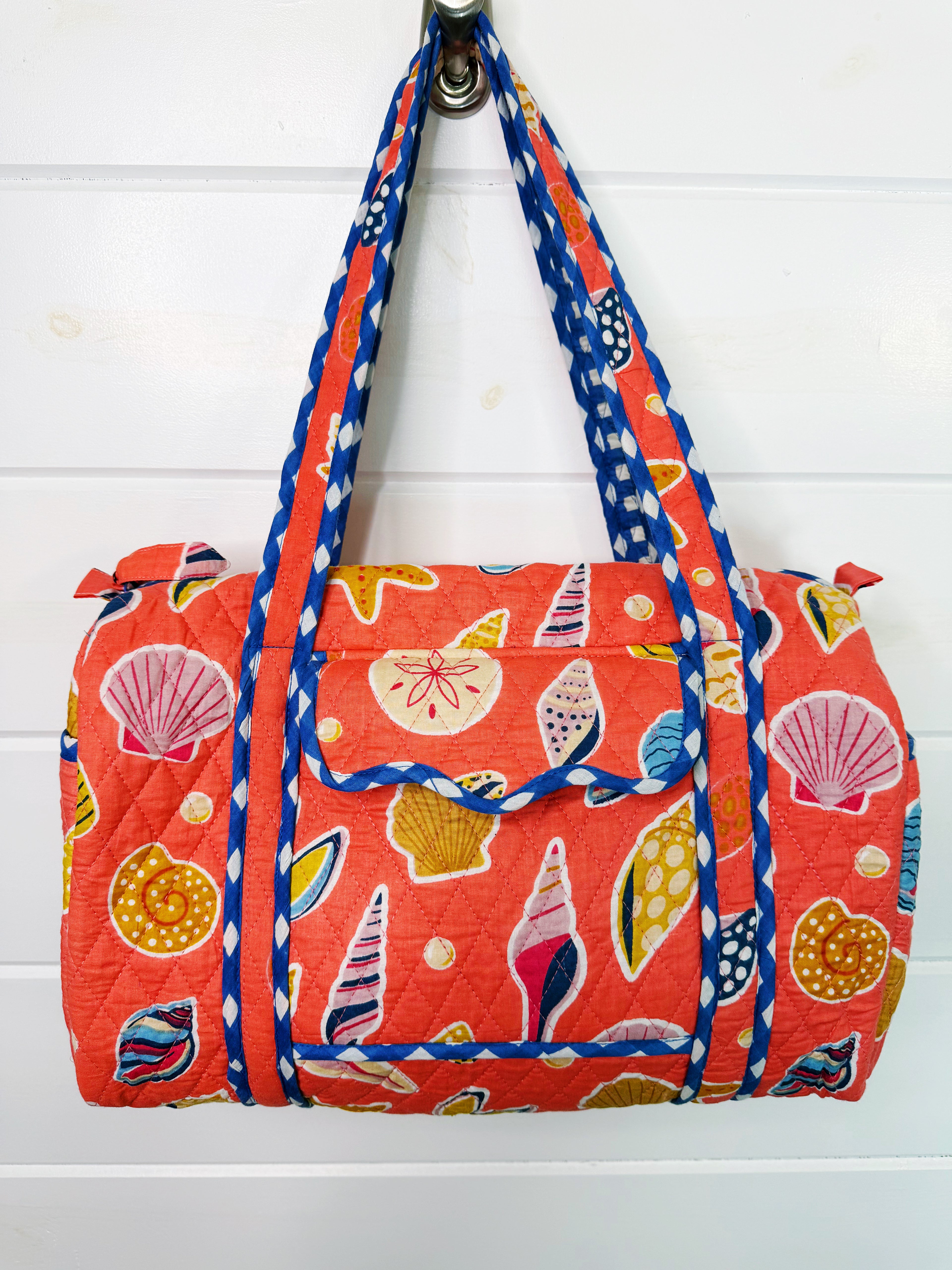 Quilted Mini Duffle Bag - Coral Seashell