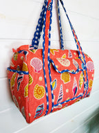 Quilted Mini Duffle Bag - Coral Seashell