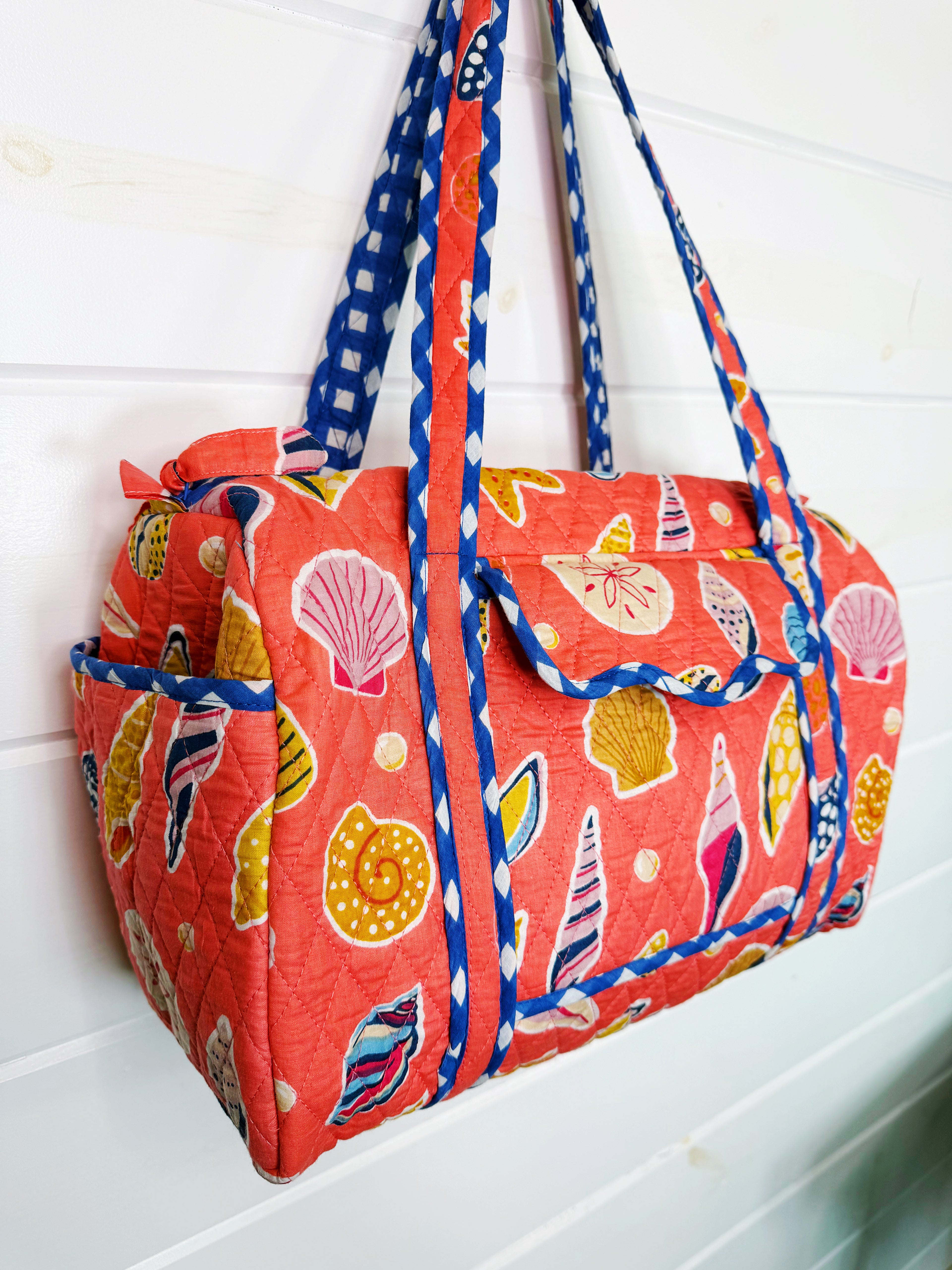 Quilted Mini Duffle Bag - Coral Seashell