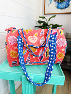 Quilted Mini Duffle Bag - Coral Seashell