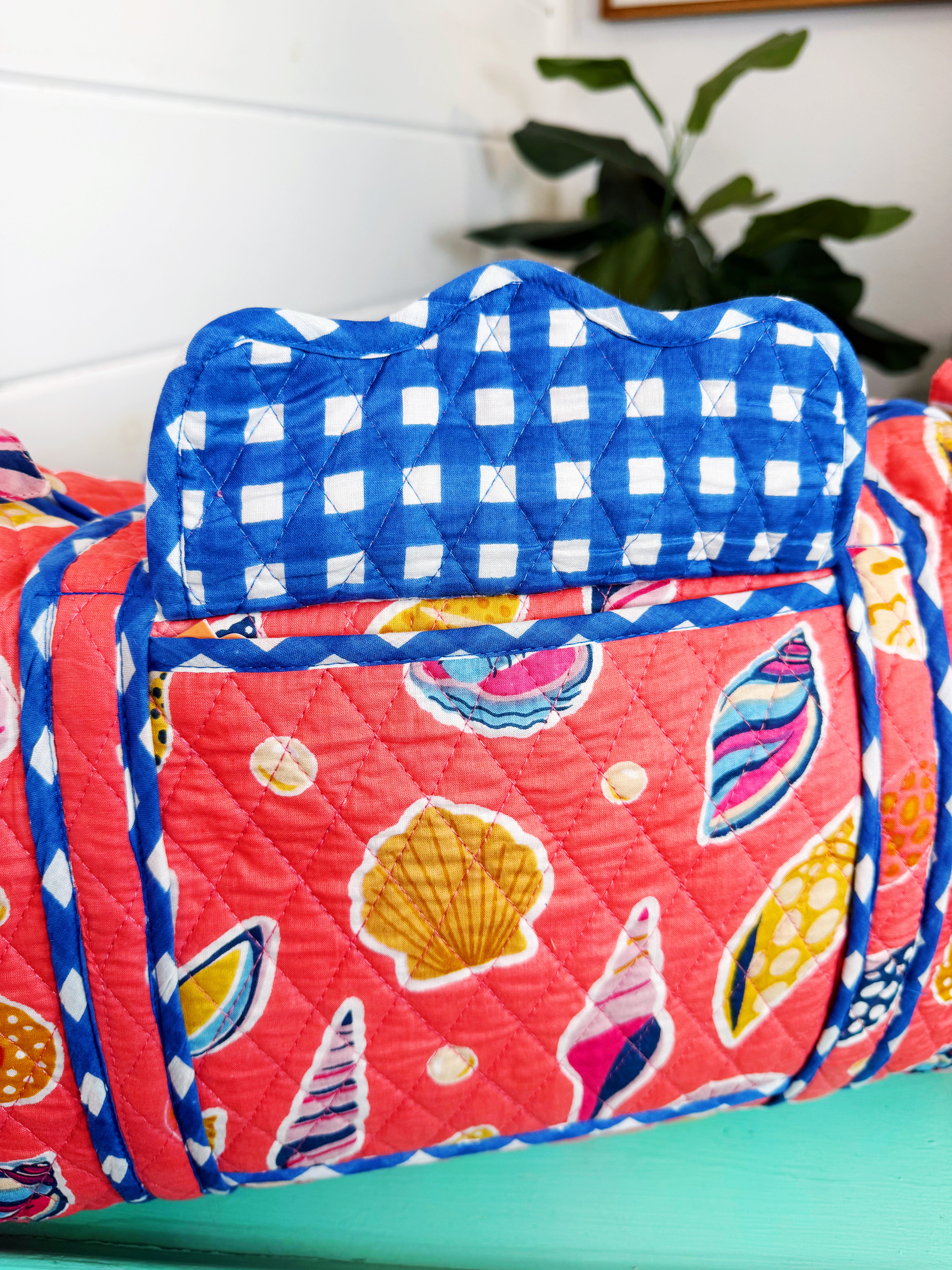 Quilted Mini Duffle Bag - Coral Seashell