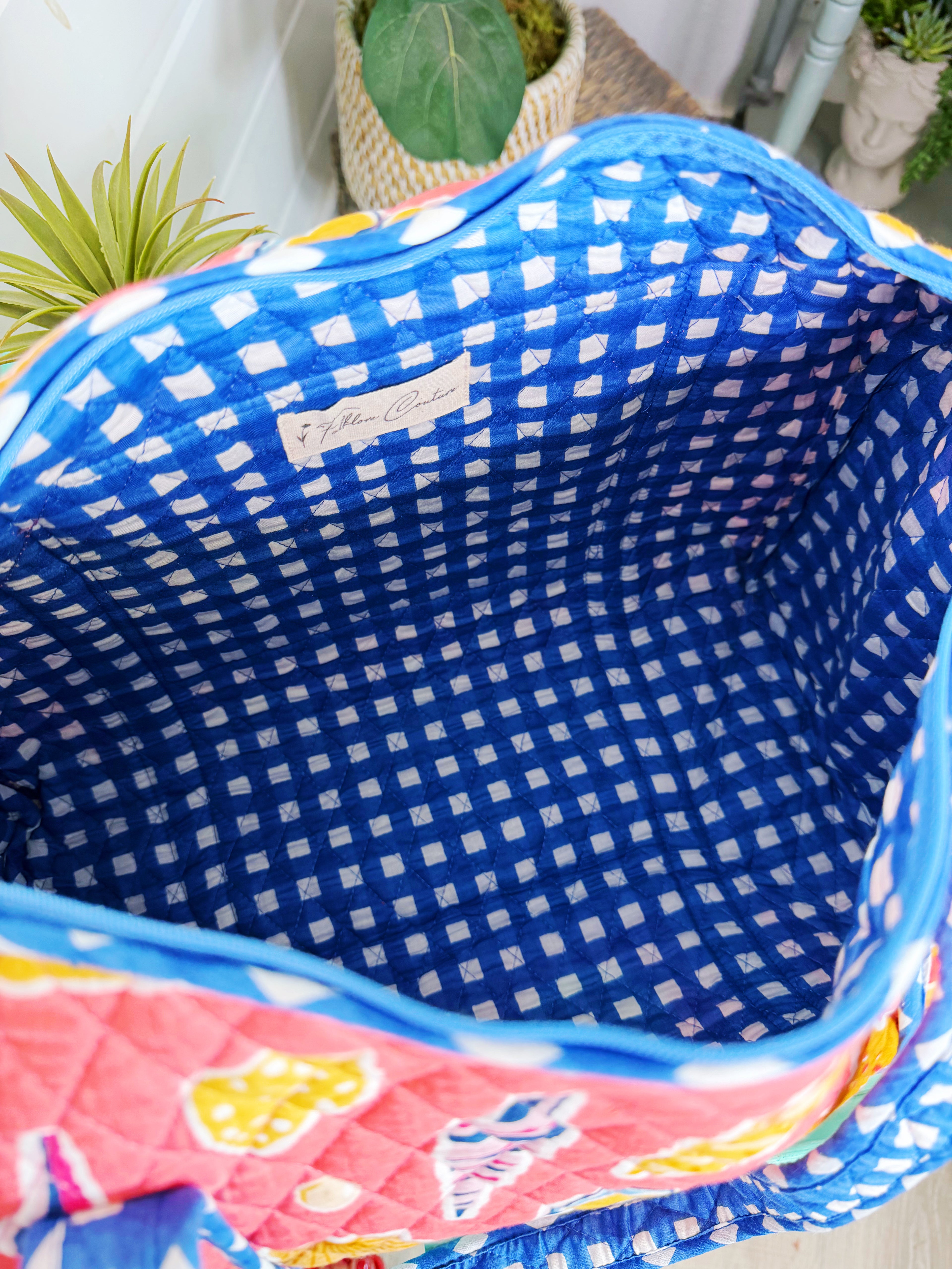 Quilted Mini Duffle Bag - Coral Seashell