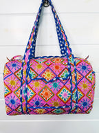 Quilted Mini Duffle Bag - Pink Sunshine