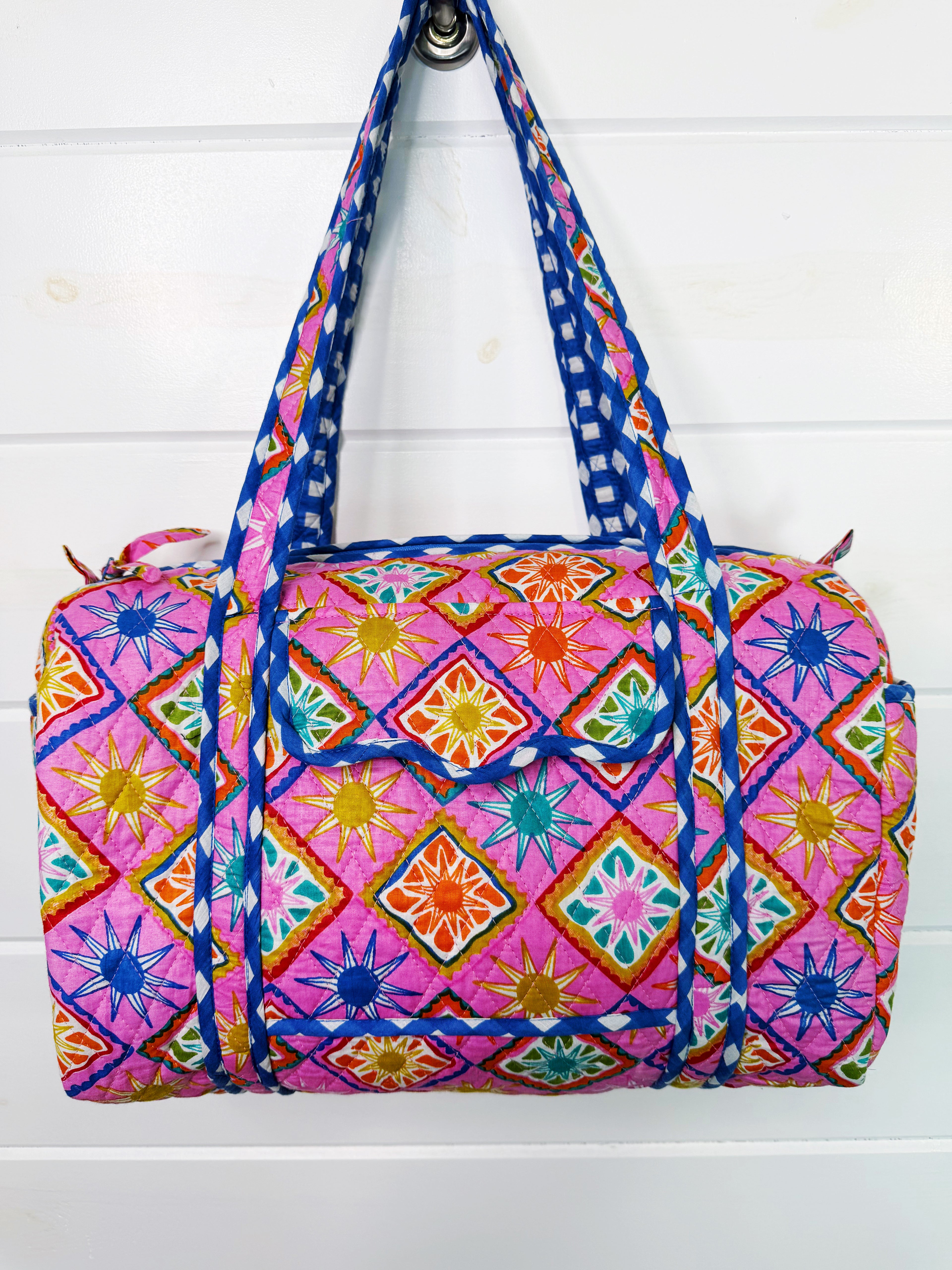Quilted Mini Duffle Bag - Pink Sunshine