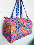 Quilted Mini Duffle Bag - Pink Sunshine