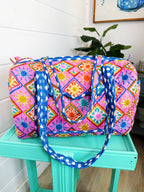 Quilted Mini Duffle Bag - Pink Sunshine
