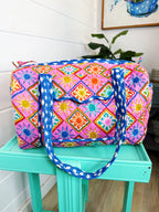Quilted Mini Duffle Bag - Pink Sunshine