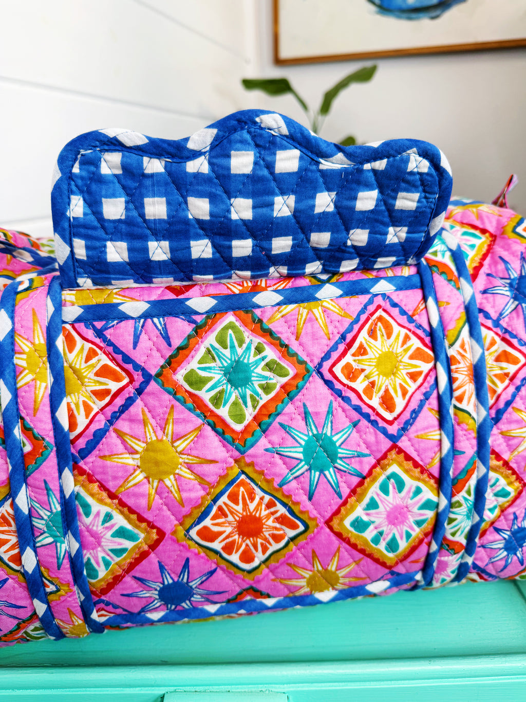 Quilted Mini Duffle Bag - Pink Sunshine