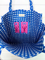 Quilted Cotton Reversible Large Tote Bag - Pink Lobster Print