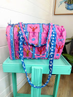 Quilted Mini Duffle Bag - Pink Lobster