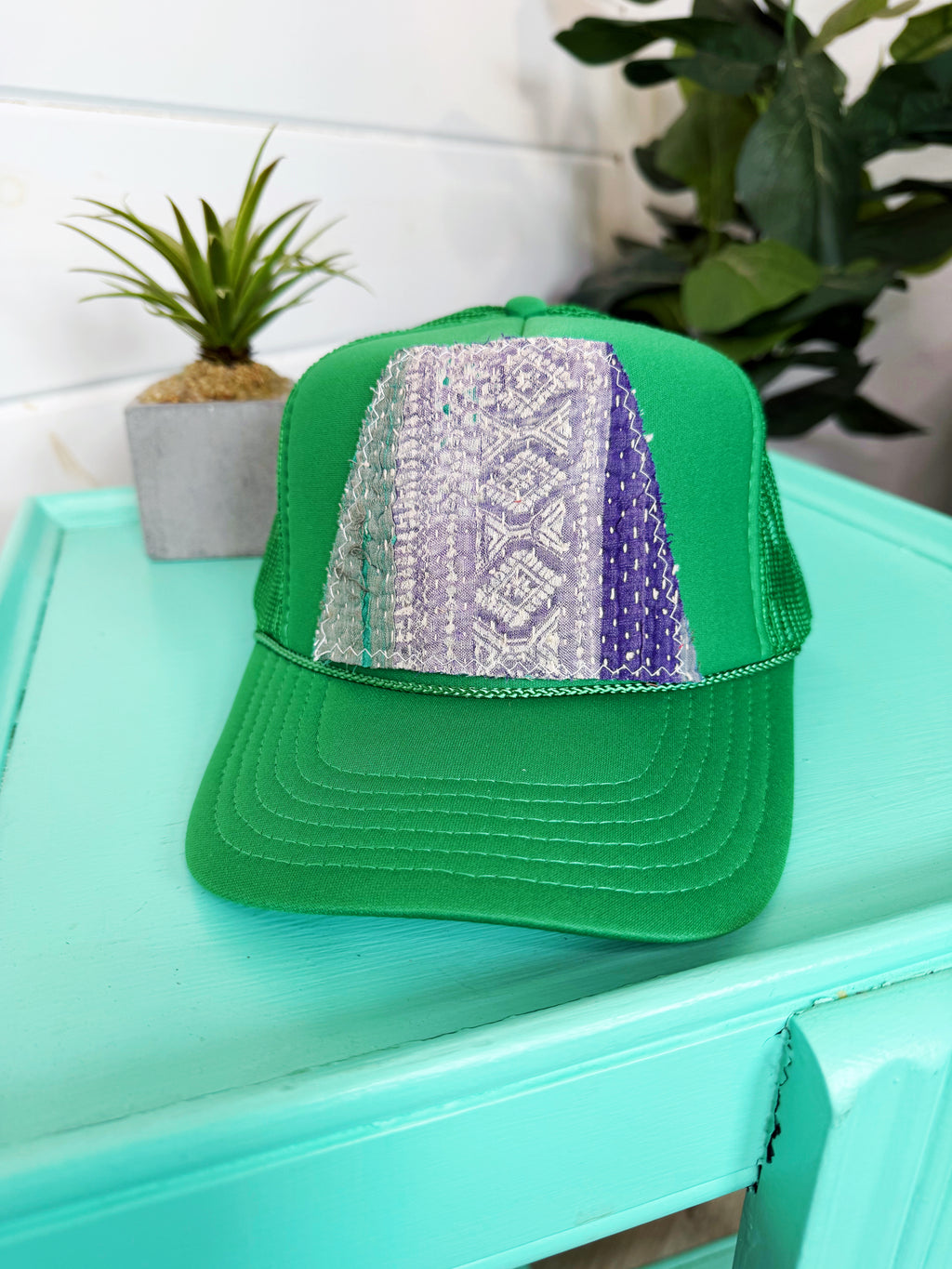 Kantha Patch Trucker Hat - One of a Kind