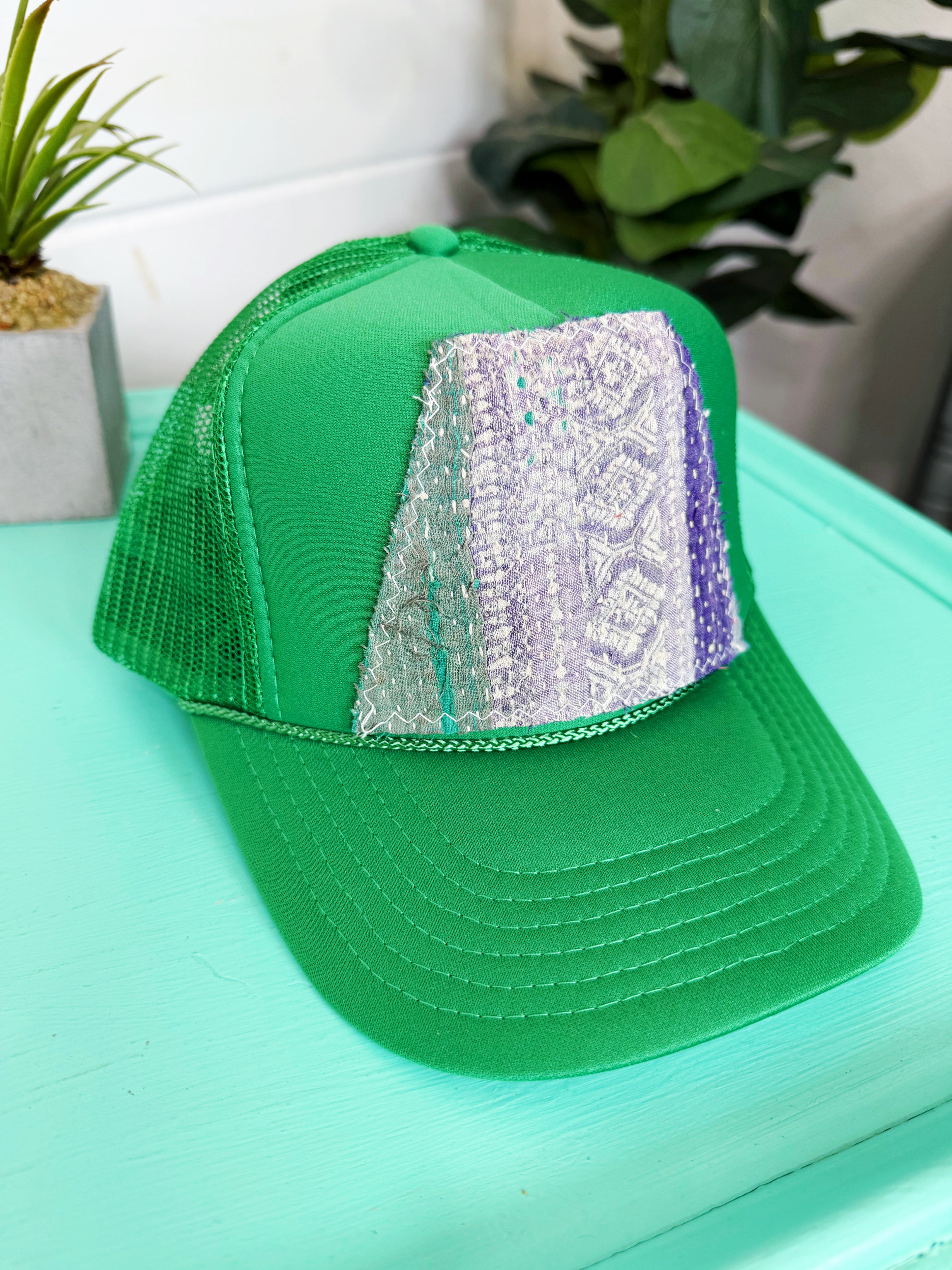 Kantha Patch Trucker Hat - One of a Kind