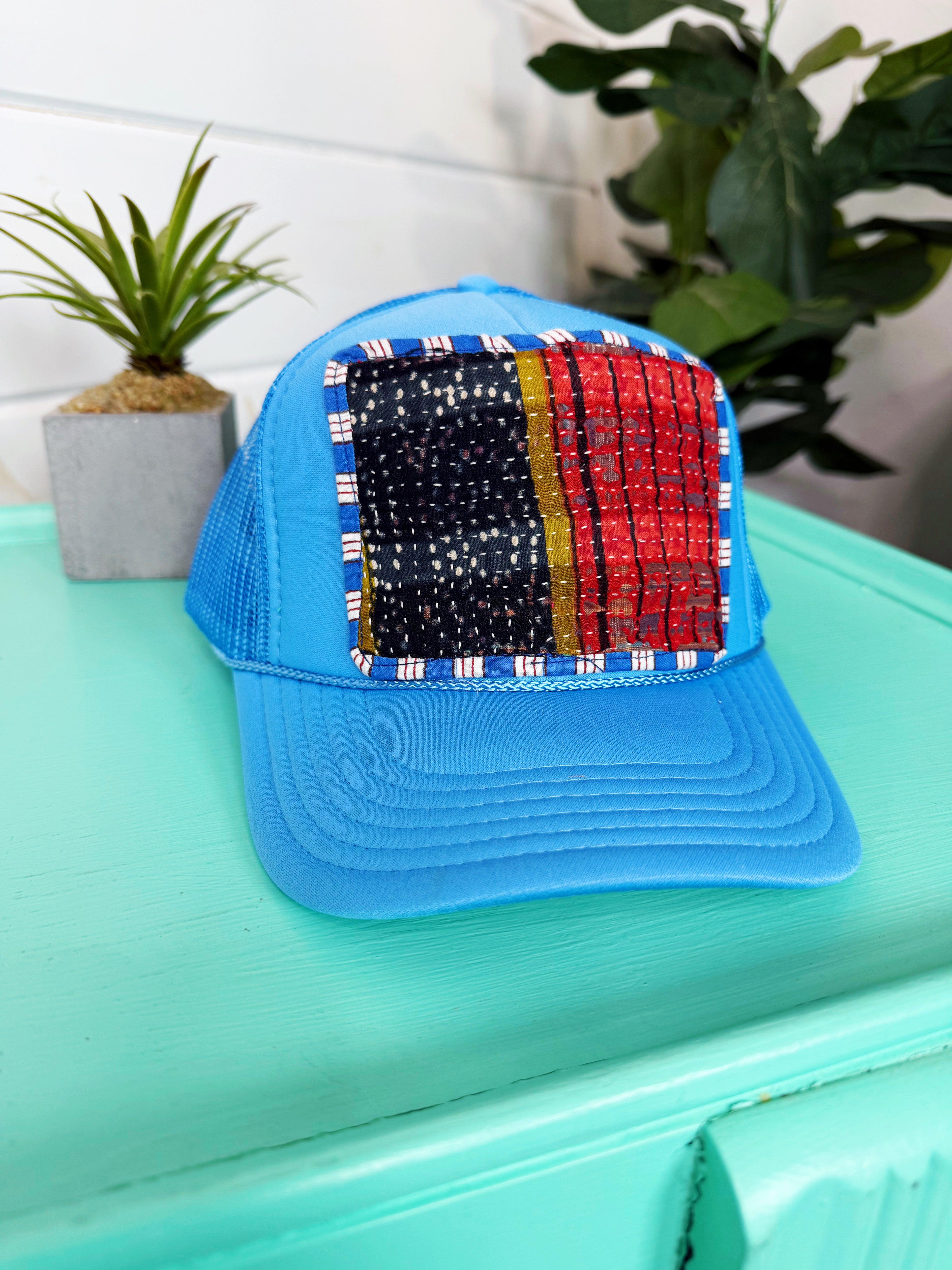 Kantha Patch Trucker Hat - One of a Kind