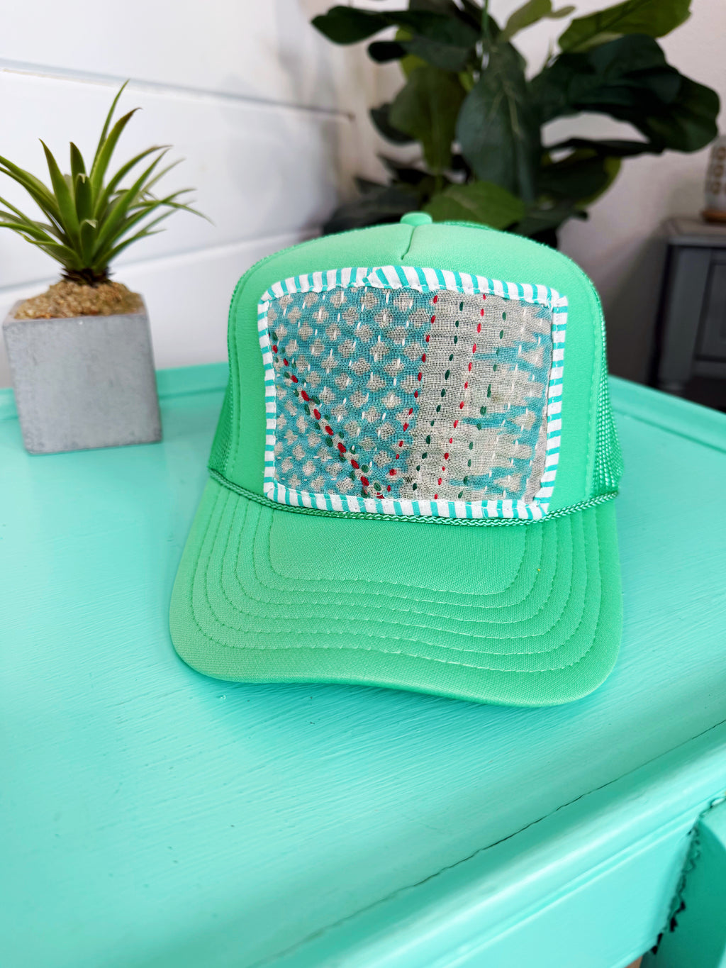 Kantha Patch Trucker Hat - One of a Kind