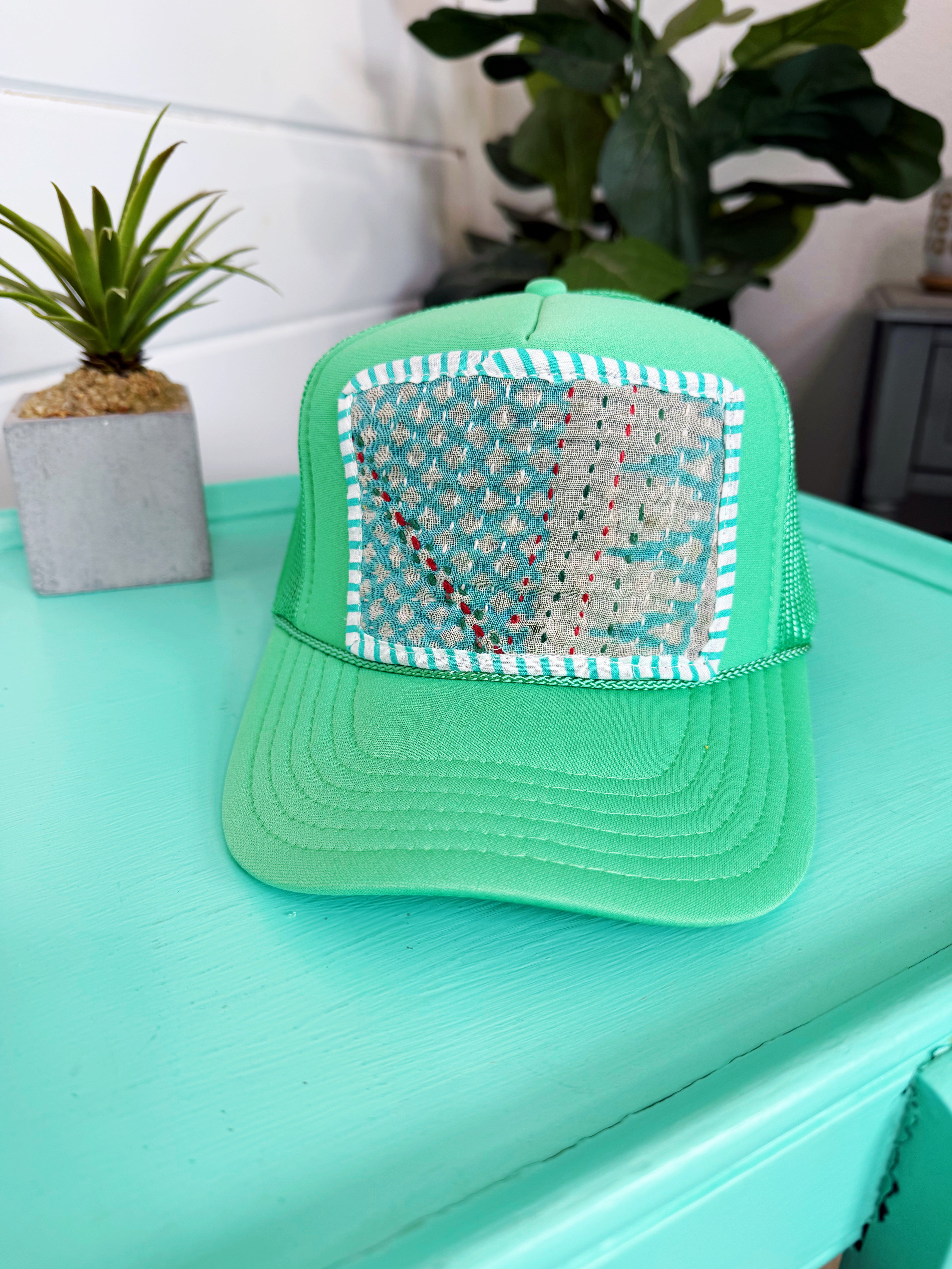 Kantha Patch Trucker Hat - One of a Kind