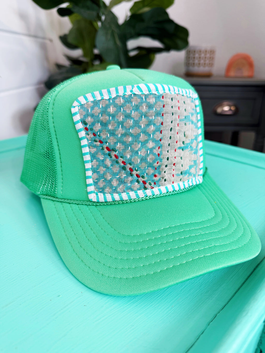 Kantha Patch Trucker Hat - One of a Kind