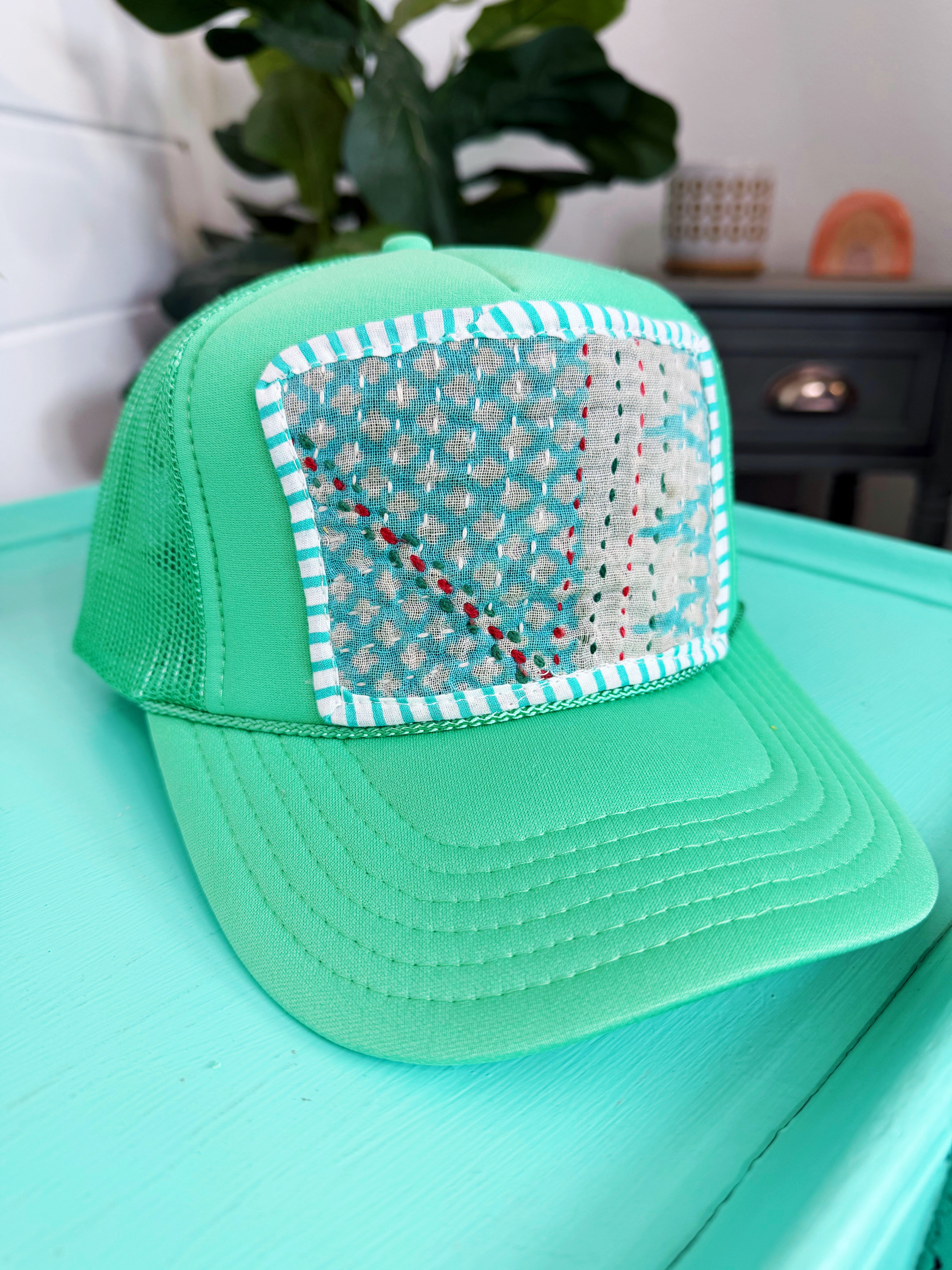 Kantha Patch Trucker Hat - One of a Kind