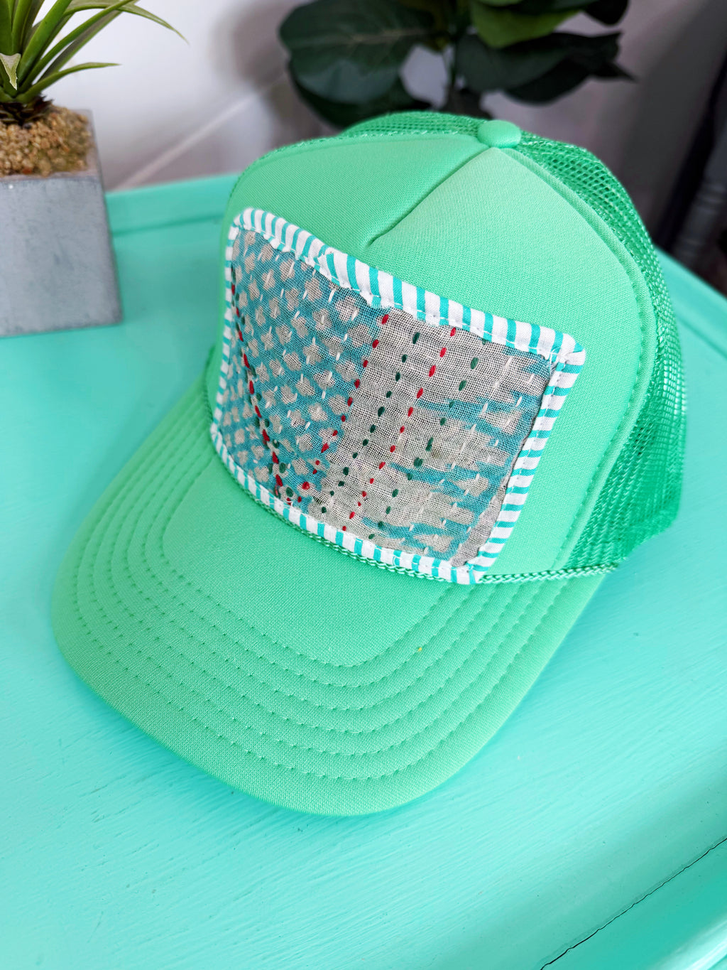 Kantha Patch Trucker Hat - One of a Kind