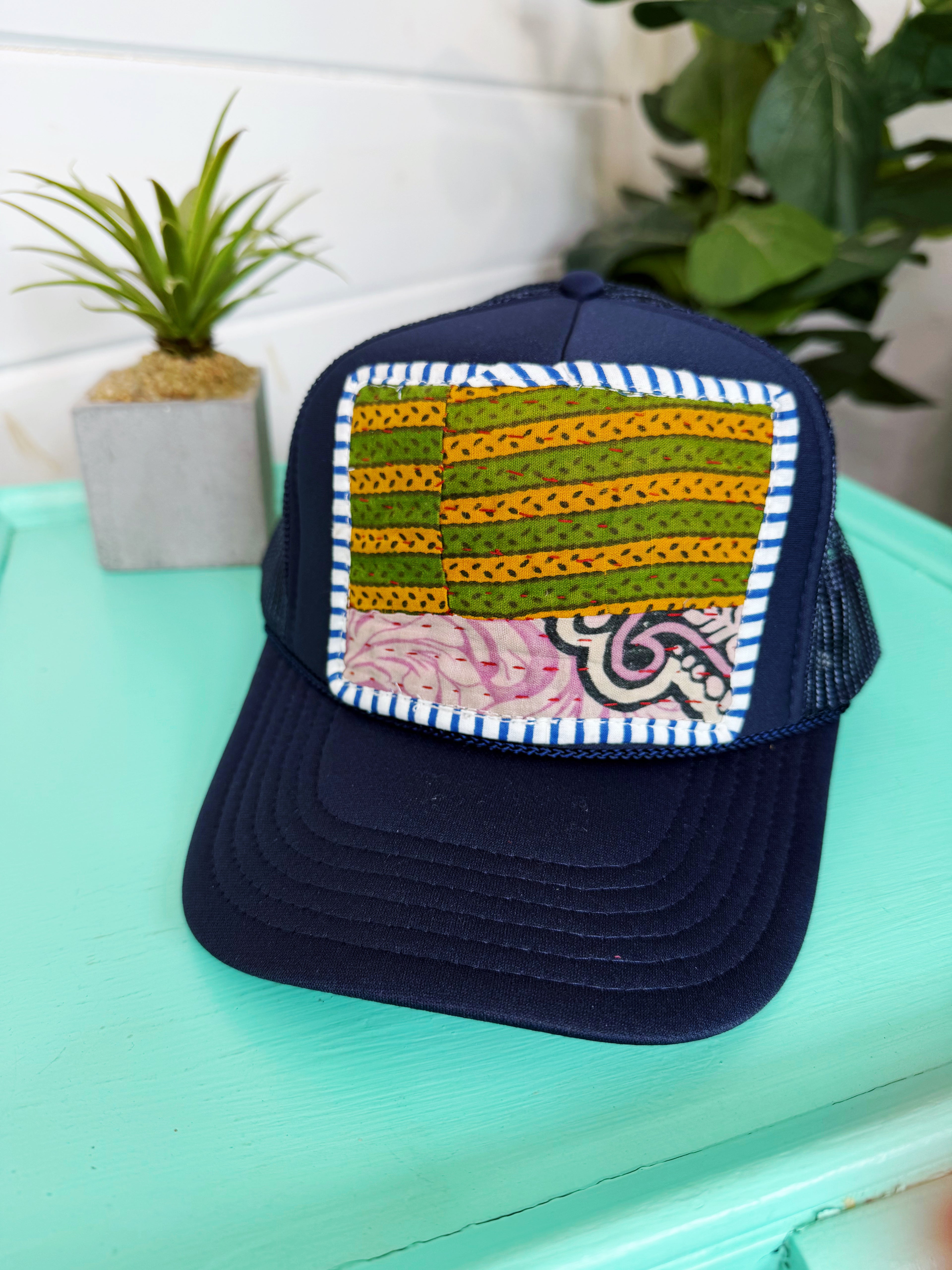 Kantha Patch Trucker Hat - One of a Kind