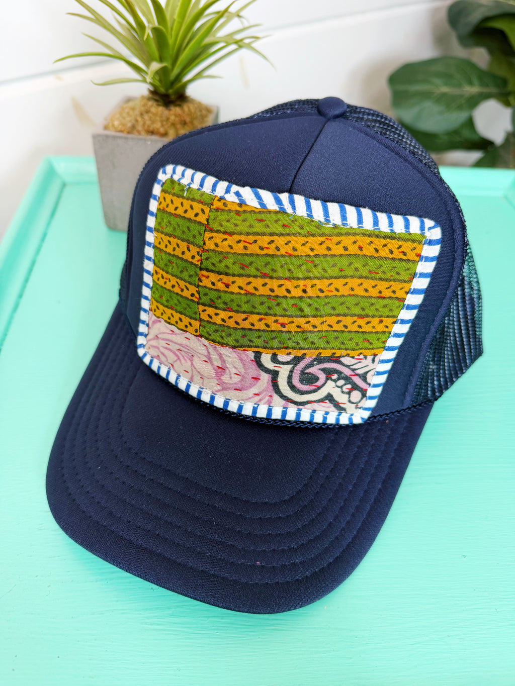 Kantha Patch Trucker Hat - One of a Kind
