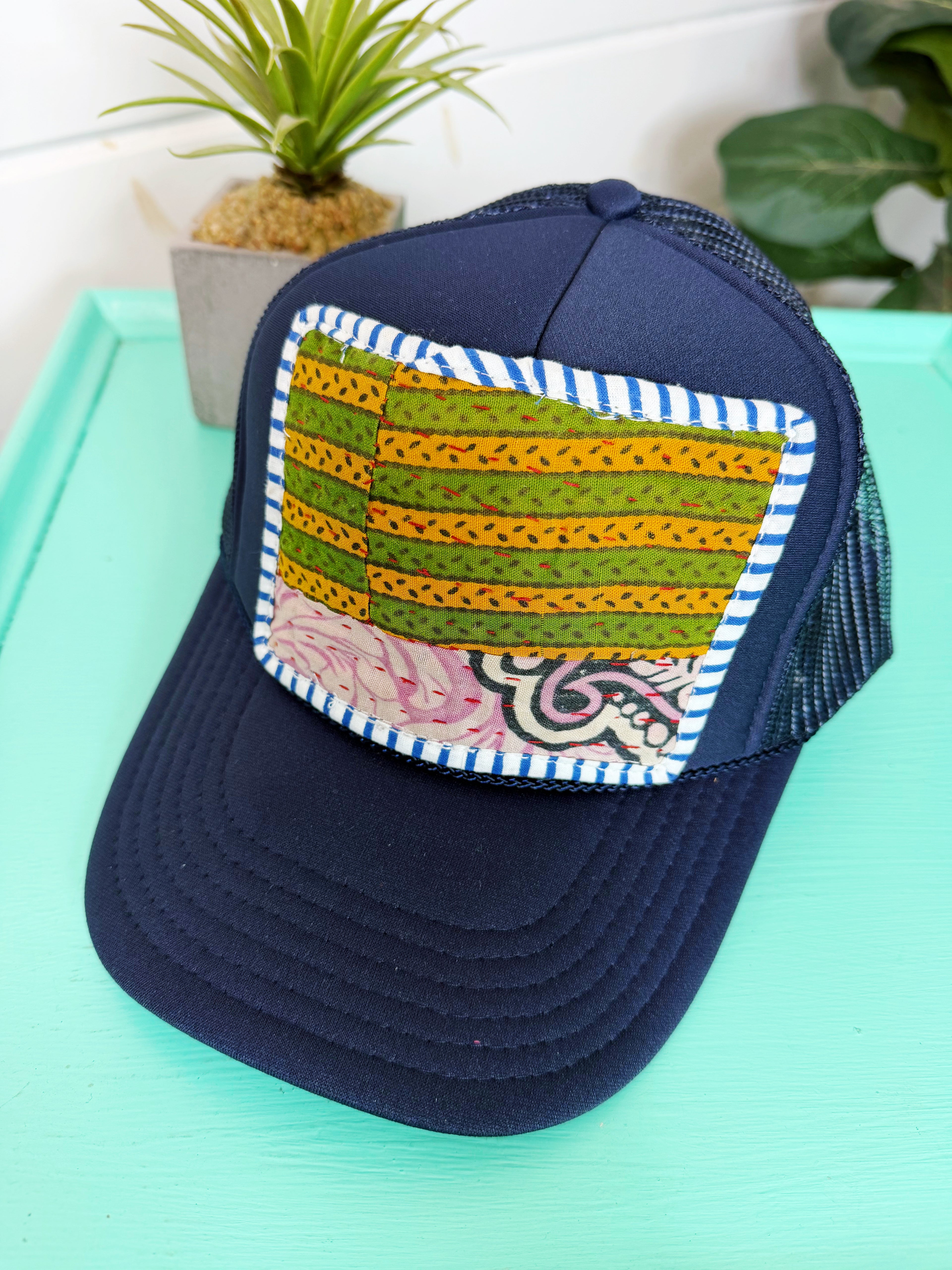 Kantha Patch Trucker Hat - One of a Kind