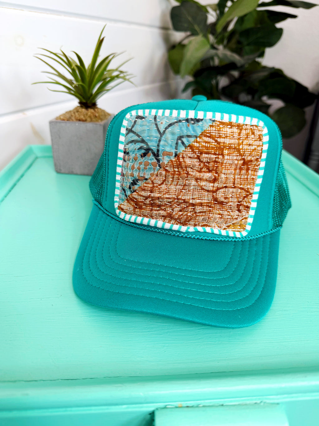 Kantha Patch Trucker Hat - One of a Kind