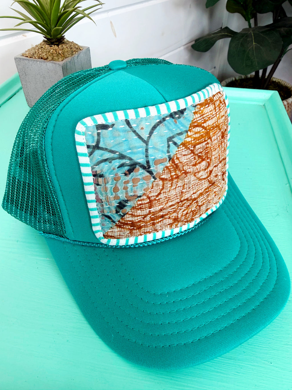 Kantha Patch Trucker Hat - One of a Kind