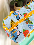 Quilted Overnight Bag - Blue Butterfly Print