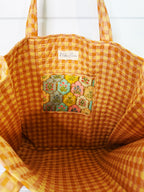 Large Quilted Travel Tote Bag - Vintage Boho Floral