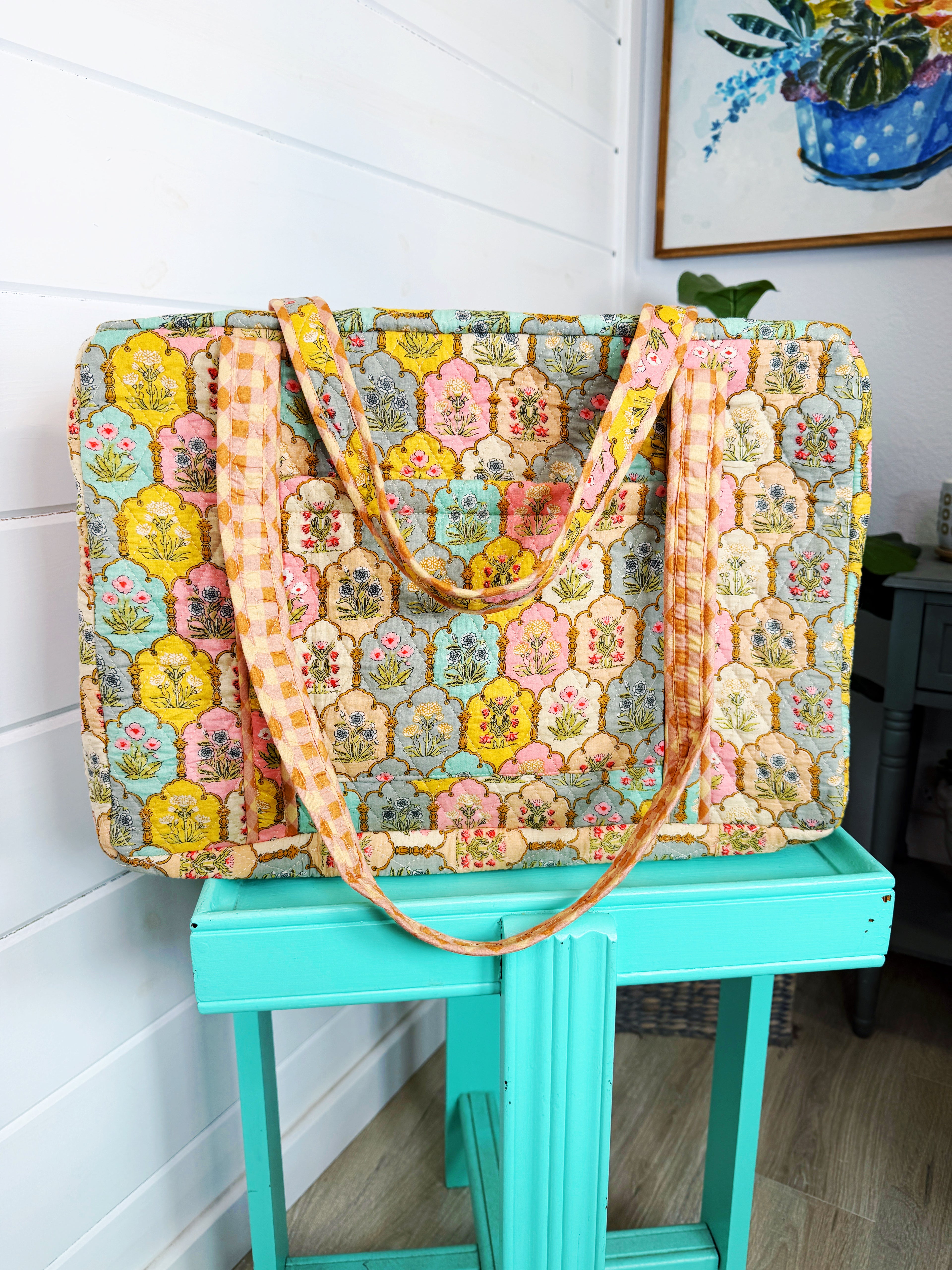 Quilted Overnight Bag - Vintage Boho Floral