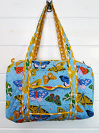 Quilted Mini Duffle Bag - Blue Butterfly