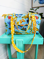 Quilted Mini Duffle Bag - Blue Butterfly