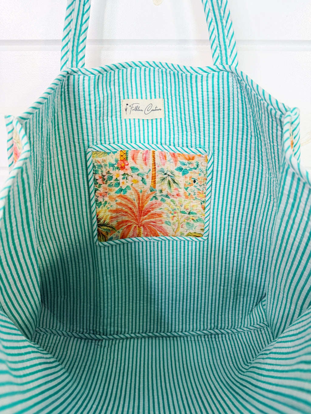 Quilted Cotton Reversible Large Tote Bag - Golden Paradise