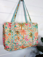 Quilted Weekender Duffle Overnight Bag - Golden Paradise