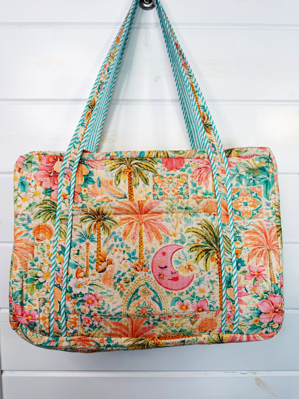 Quilted Weekender Duffle Overnight Bag - Golden Paradise