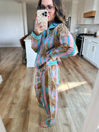 Women's Cotton Pajama Set - Cotton Candy Tiger Print