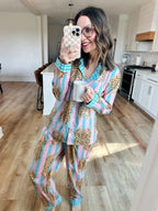 Women's Cotton Pajama Set - Cotton Candy Tiger Print