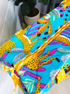 Quilted Weekender Duffle Overnight Bag - Aqua Tropical Jaguar